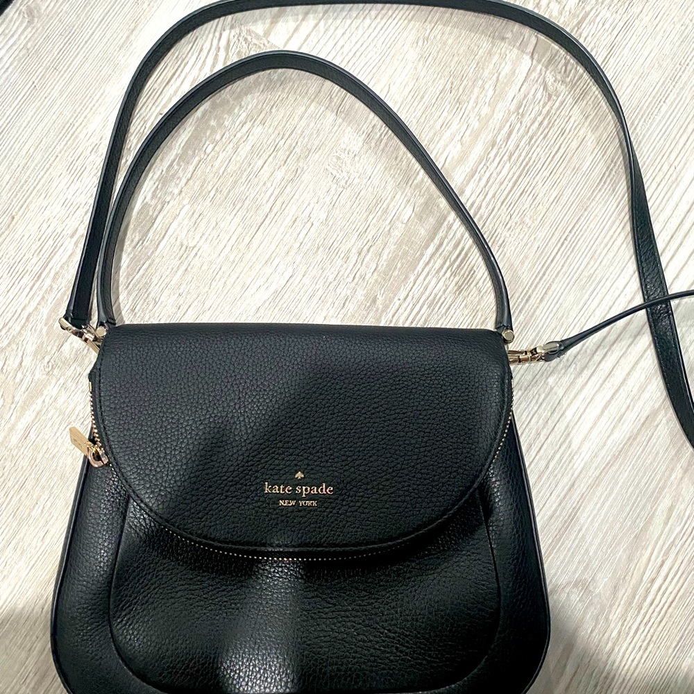 Kate Spade- Black medium flap shoulder bag